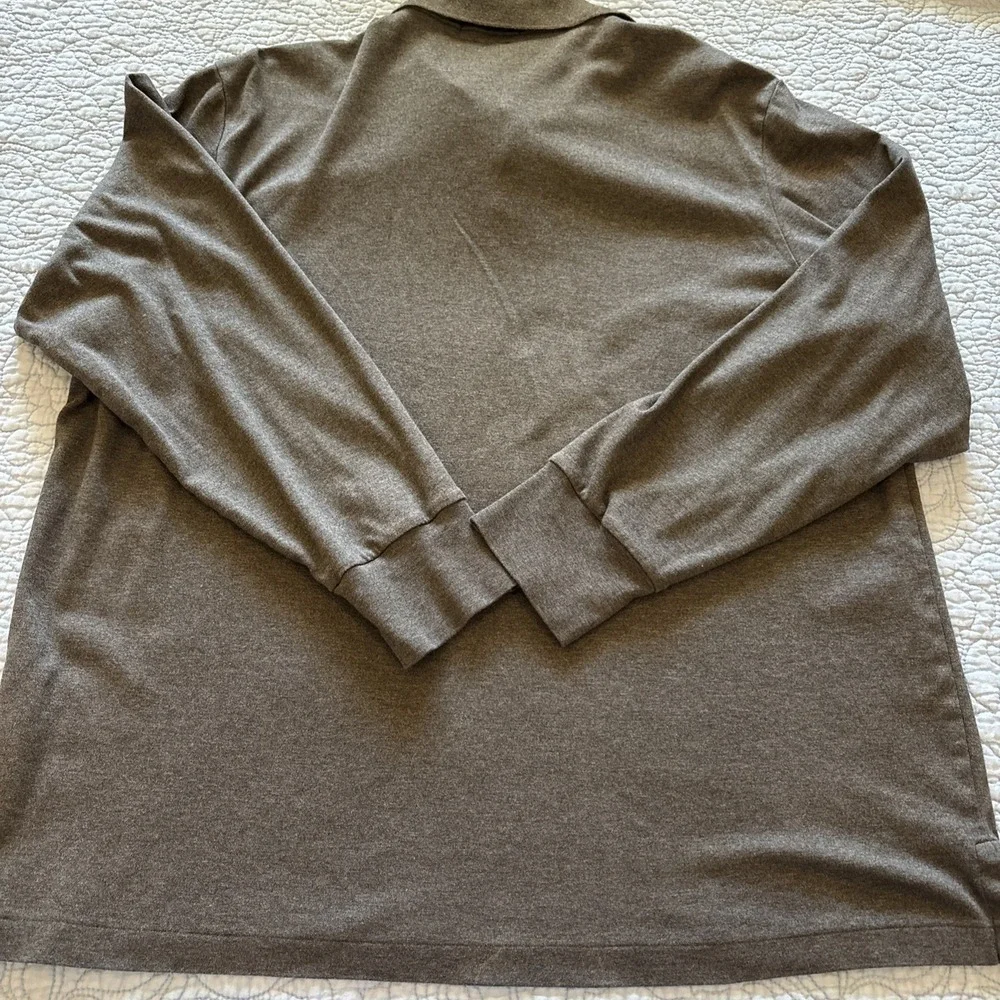 Ralph Lauren Polo Shirt Mens XL Charcoal Gray Long Sleeve Classic Fit Flesh Pony